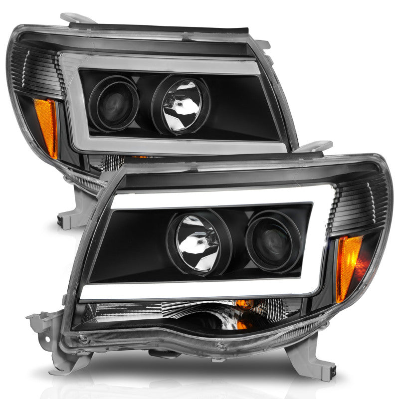 ANZO 05-09 Toyota Tacoma Projector Light Bar Style Headlights w/ C Light Bar - Burkken Auto Parts