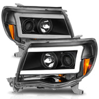ANZO 05-09 Toyota Tacoma Projector Light Bar Style Headlights w/ C Light Bar - Burkken Auto Parts
