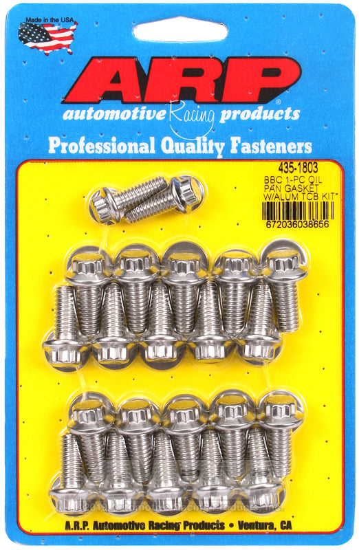 ARP BB Chevy1-pc Oil Pan Gasket w/ Alum Timing Cover 12pt Bolt Kit - Burkken Auto Parts