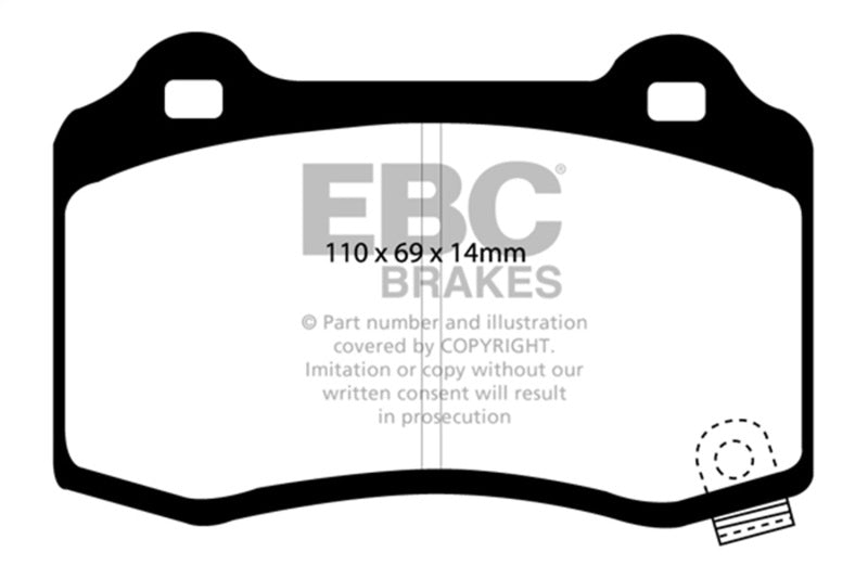 EBC 15+ Cadillac CTS 3.6 Twin Turbo Redstuff Rear Brake Pads - Burkken Auto Parts