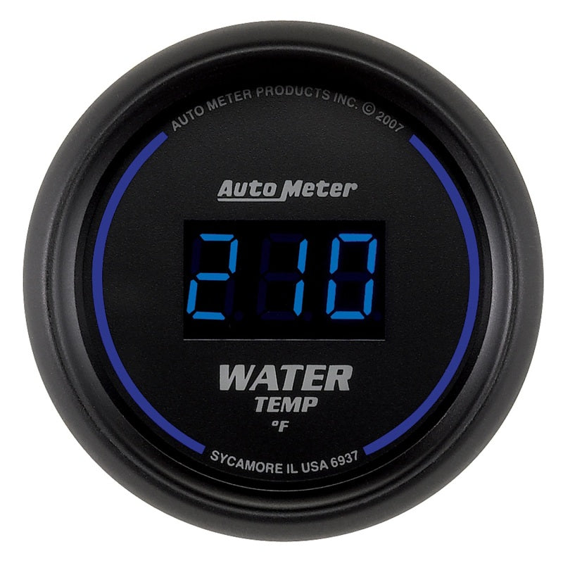 Autometer Cobalt Digital 52.4mm Black 0-300 deg F Water Temperature Gauge - Burkken Auto Parts