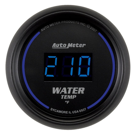 Autometer Cobalt Digital 52.4mm Black 0-300 deg F Water Temperature Gauge - Burkken Auto Parts
