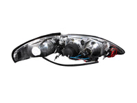 ANZO 1994-1998 Ford Mustang Projector Headlights w/ Halo Black 1pc - Burkken Auto Parts