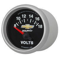 AutoMeter Gauge Voltmeter 2-1/16in. 18V Electric Chevy Gold Bowtie - Burkken Auto Parts