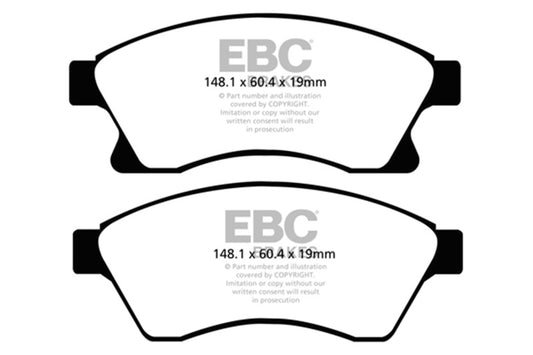 EBC 11+ Chevrolet Cruze 1.4 Turbo (10.9 inch front rotor) Greenstuff Front Brake Pads - Burkken Auto Parts