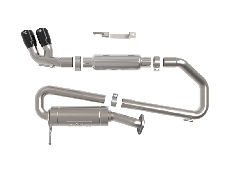 aFe 18-21 Suzuki Jimny Takeda 2-1/4in. 304 SS Cat-Back Exhaust w/ Blk Tip - Burkken Auto Parts