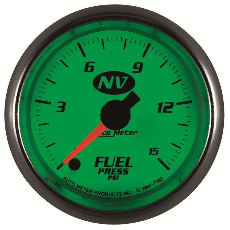 AutoMeter Gauge Fuel Pressure 2-1/16in. 15PSI Digital Stepper Motor NV - Burkken Auto Parts