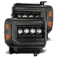 AlphaRex 14-18 GMC Sierra NOVA LED Proj Headlights Plnk Style Alpha Blk w/Activ Light/Seq Signal/DRL - Burkken Auto Parts