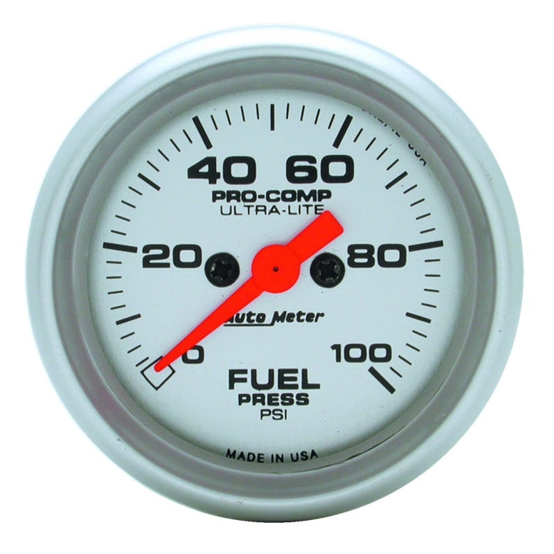 Autometer Ultra-Lite 52mm 0-100 PSI Electronic Fuel Pressue Gauge - Burkken Auto Parts