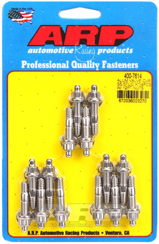 ARP Cast Alum Covers SS 12pt Valve Cover Stud Kit 14pc - Burkken Auto Parts