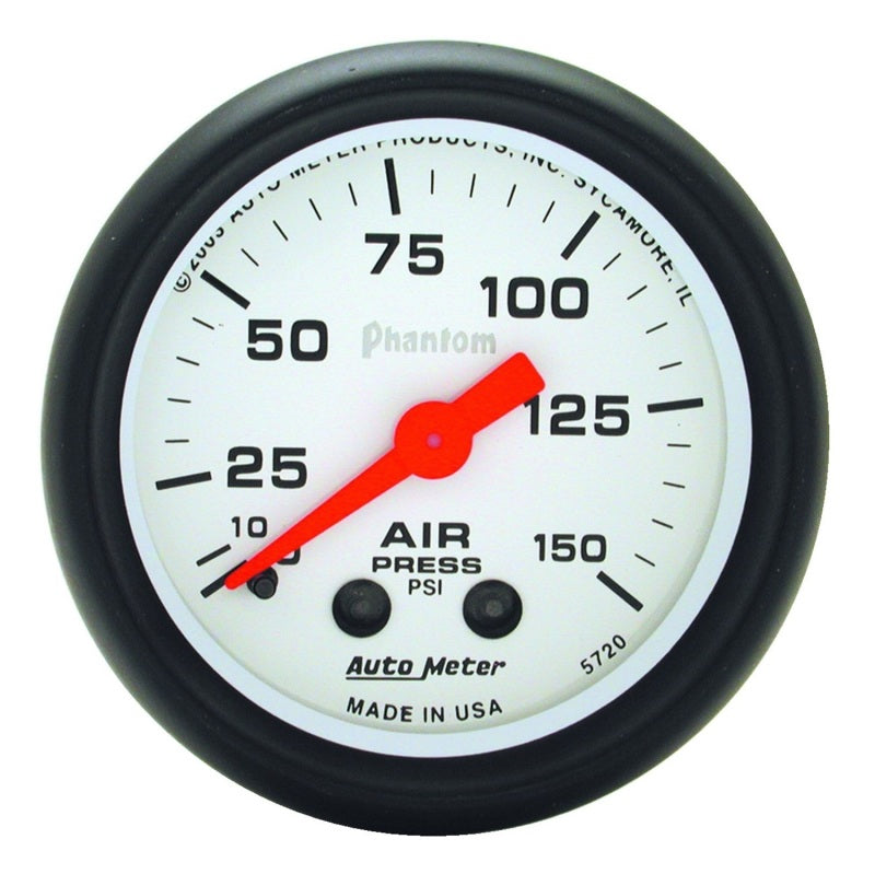 Autometer Phantom 52mm 0-150 PSI Mechanical Air Pressure Gauge - Burkken Auto Parts