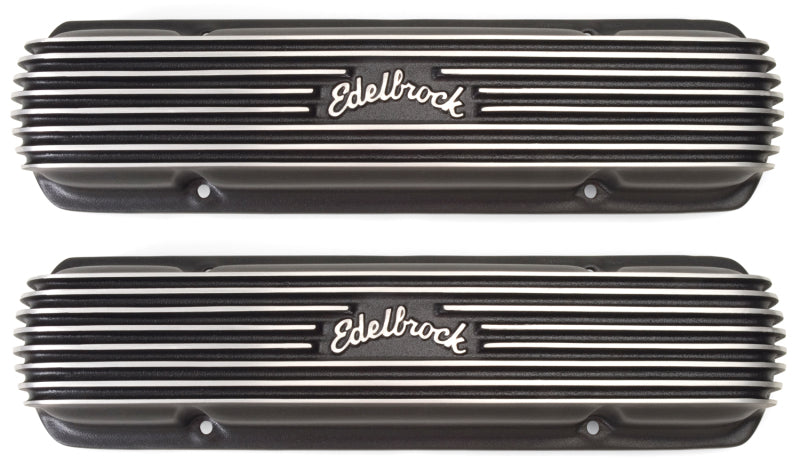 Edelbrock Valve Cover Classic Series Pontiac 1962-1979 301-455 CI V8 Black - Burkken Auto Parts