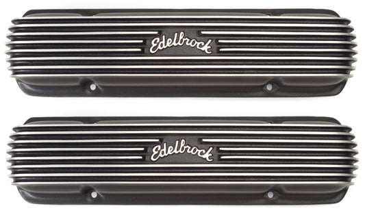 Edelbrock Valve Cover Classic Series Pontiac 1962-1979 301-455 CI V8 Black - Burkken Auto Parts