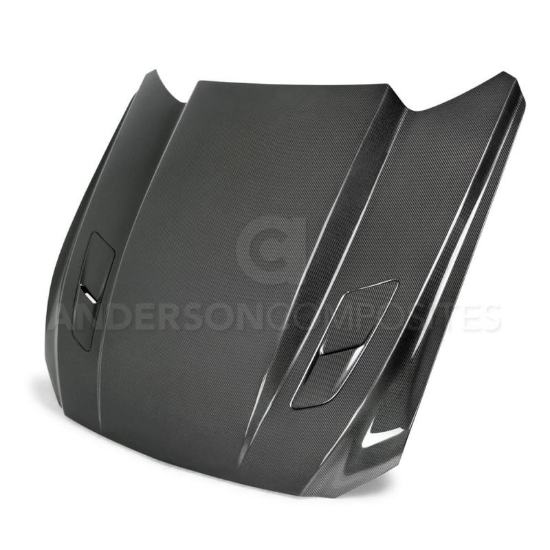 Anderson Composites 15-17 Ford Mustang (Excl. GT350/GT350R) Double Sided Carbon Fiber Cowl Hood - Burkken Auto Parts
