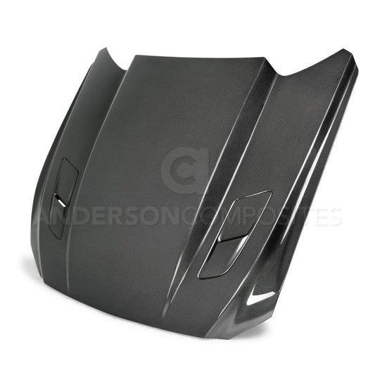 Anderson Composites 15-17 Ford Mustang (Excl. GT350/GT350R) Double Sided Carbon Fiber Cowl Hood - Burkken Auto Parts