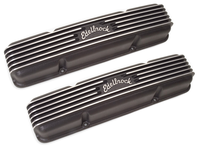 Edelbrock Valve Cover Classic Series Chevrolet 1959-1986 262-400 CI V8 Black - Burkken Auto Parts