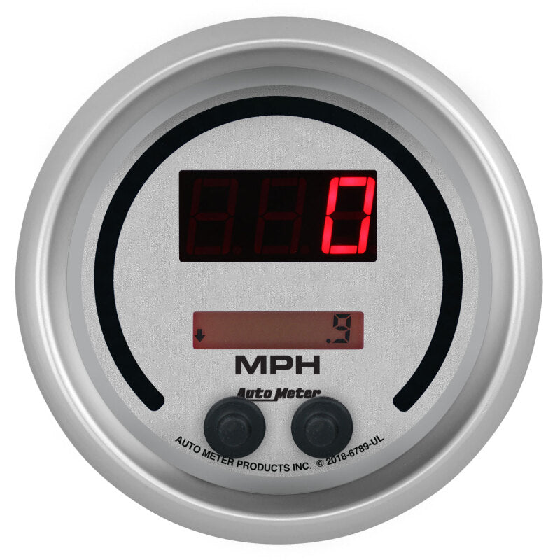 Autometer 85.7mm Silver Switchable 260 MPH / 260 KM/H Speedometer Ultra-Lite Elite Digital Gauge - Burkken Auto Parts