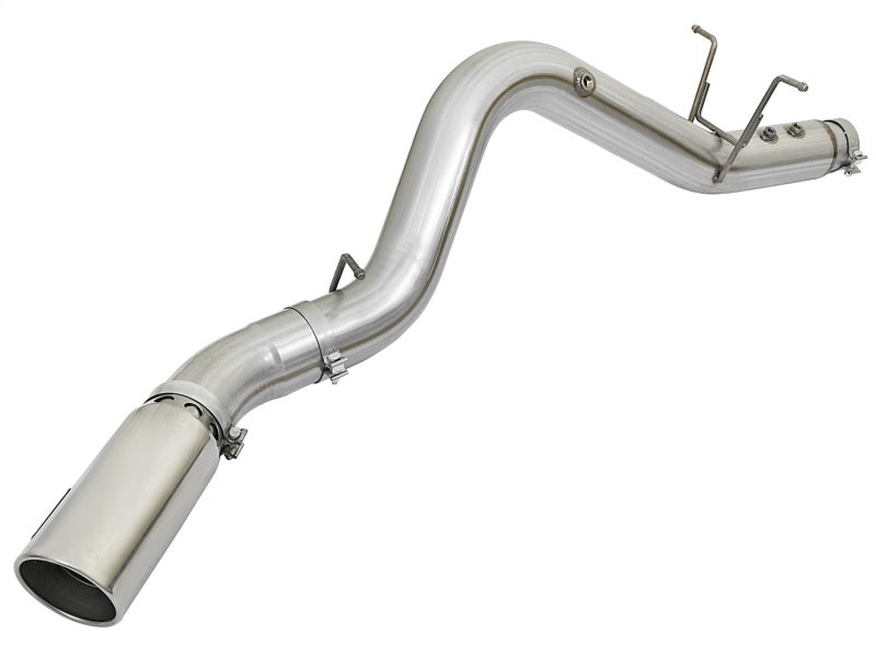 aFe ATLAS 5in DPF-Back Aluminized Steel Exhaust System w/Polished Tips 2017 GM Duramax 6.6L (td) L5P - Burkken Auto Parts