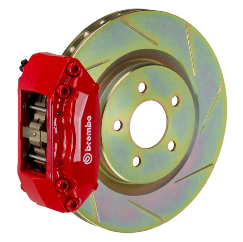 Brembo 05-06 Focus Front GT BBK 4 Piston Cast 2pc 305x28 1pc Rotor Slotted Type-1-Red - Burkken Auto Parts