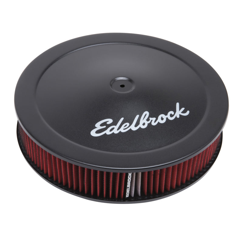 Edelbrock Air Cleaner Pro-Flo Series Round 14 In Diameter Cloth Element 3/8Indropped Base Black - Burkken Auto Parts
