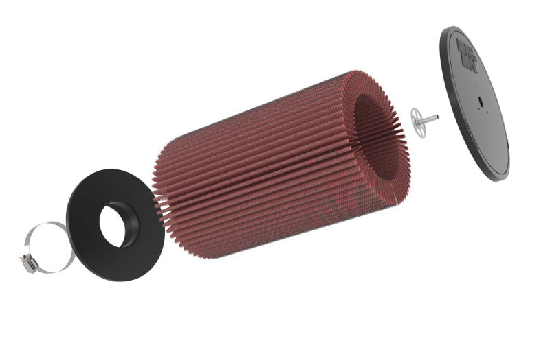 K&N Universal Round Clamp-On Air Filter 3-1/2in FLG  8in B, 7in T W/STUD, 12-1/2in H - Burkken Auto Parts