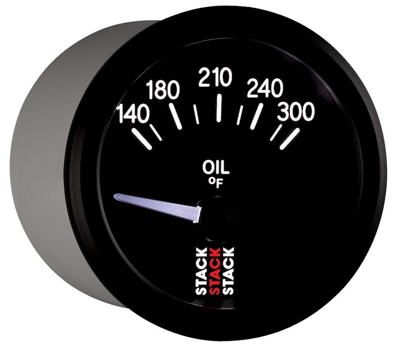 Autometer Stack 52mm 140-300 Deg F 1/8in NPTF Electric Oil Temp Gauge - Black - Burkken Auto Parts