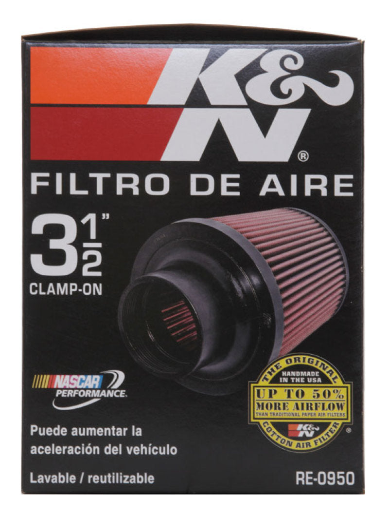 K&N Universal Rubber Filter 3 1/2inch ID FLG / 6inch Base / 4-5/8inch Top / 6inch Height - Burkken Auto Parts