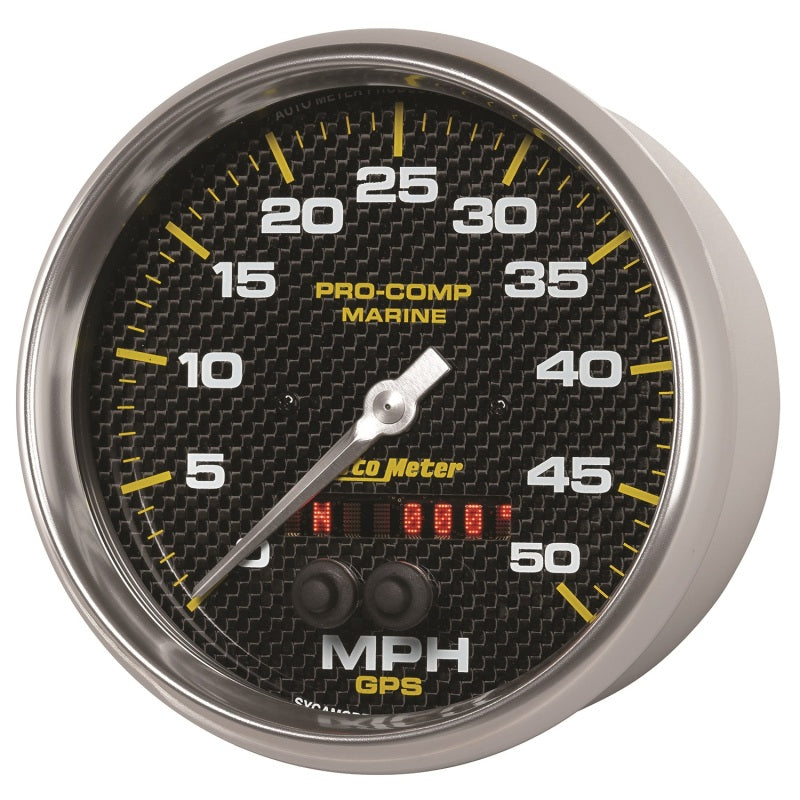 Autometer Speedometer Gauge 5 inch 50MPH GPS Marine Carbon Fiber - Burkken Auto Parts