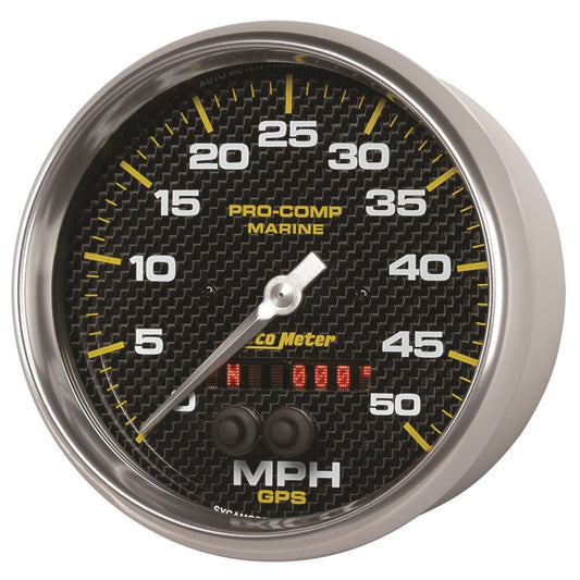 Autometer Speedometer Gauge 5 inch 50MPH GPS Marine Carbon Fiber - Burkken Auto Parts