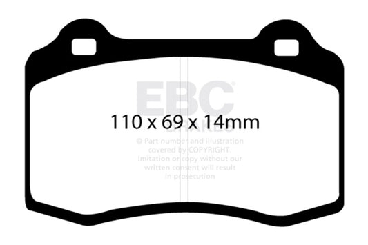 EBC 96-00 Lotus Esprit Turbo 2.0 Turbo GT3 Redstuff Front Brake Pads - Burkken Auto Parts