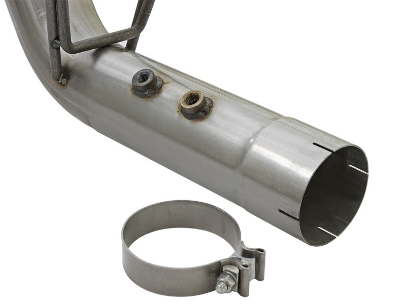 aFe LARGE BORE-HD 4in 409-SS DPF-Back Exhaust w/Dual Black Tips 2017 GM Duramax V8-6.6L (td) L5P - Burkken Auto Parts
