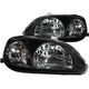 ANZO 1999-2000 Honda Civic Crystal Headlights Black - Burkken Auto Parts