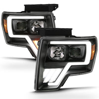 ANZO 2009-2013 Ford F-150 Projector Light Bar G4 Switchback Headlights Black Amber - Burkken Auto Parts