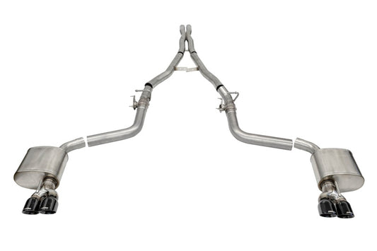 Corsa 15-23 Challenger SRT/Hellcat/Demon/Redeye 2.75in Valved CB DRE w/ Twin 3.5in Pol Blk PVD Tips - Burkken Auto Parts