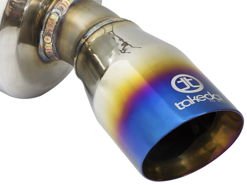 aFe POWER Takeda 16-17 Honda Civic I4-1.5L (t) 2.5-2.25in 304 SS CB Dual-Exit Exhaust Blue Tips - Burkken Auto Parts