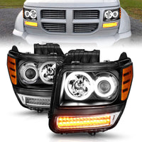 ANZO 2007-2012 Dodge Nitro Projector Headlights w/ Halo Black (CCFL) G2 - Burkken Auto Parts
