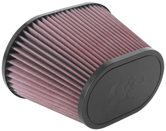 K&N Universal Clamp-On Air Filter 3.5in Flg ID x 8.5x5.25in B OD x 6.25x4in T OD x 5.5in H - Burkken Auto Parts