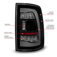 ANZO 09-18 Dodge Ram 1500 Sequential LED Taillights Smoke Black w/Switchback Amber Signal - Burkken Auto Parts