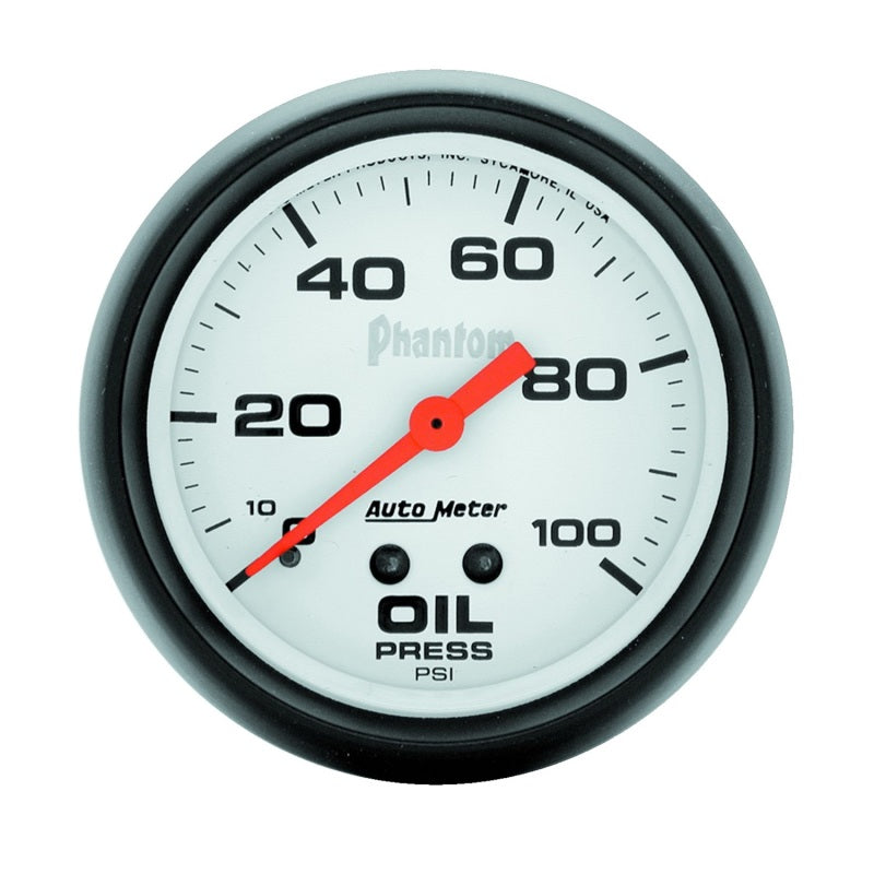 Autometer Phantom 66.7mm 0-100 PSI Mechanical Oil Pressure Gauge - Burkken Auto Parts