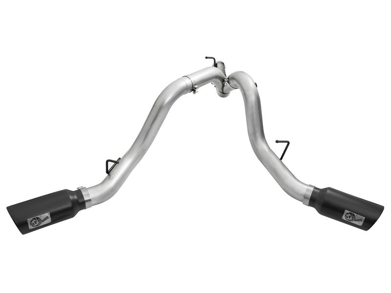 aFe Atlas Exhaust 4in Dual DPF-Back Al Steel w/ Black Tips 16-17 GM Diesel Truck V8-6.6L (td) LML - Burkken Auto Parts