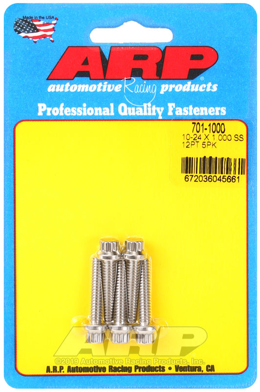 ARP 10-24 RH Thread x 1.000in UHL 12pt Stainless 300 (5/pkg) - Burkken Auto Parts