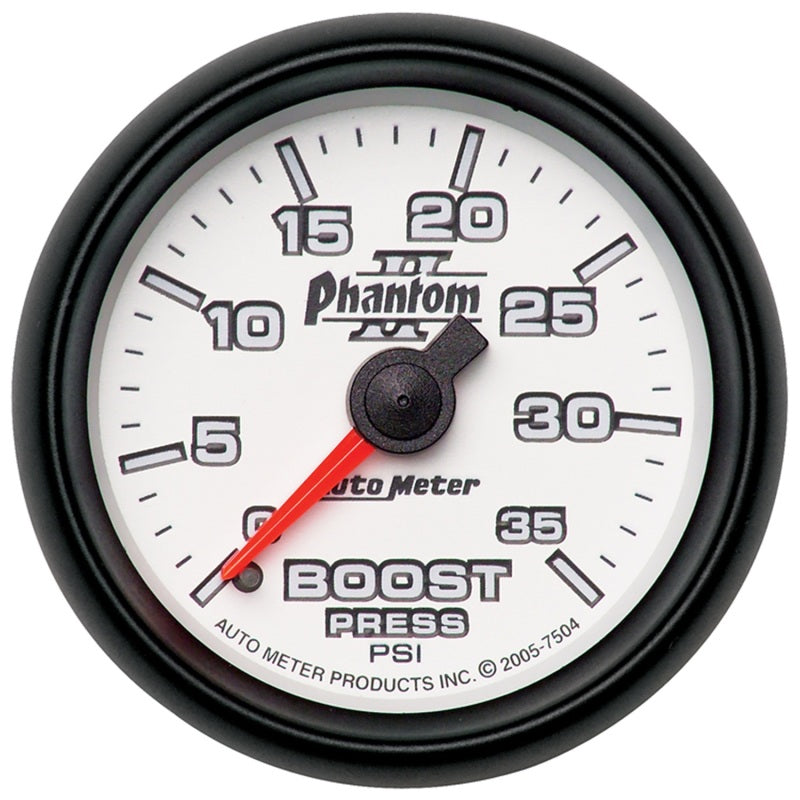 Autometer Phantom II 52.4mm Mechanical 0-35 PSI Boost Gauge - Burkken Auto Parts