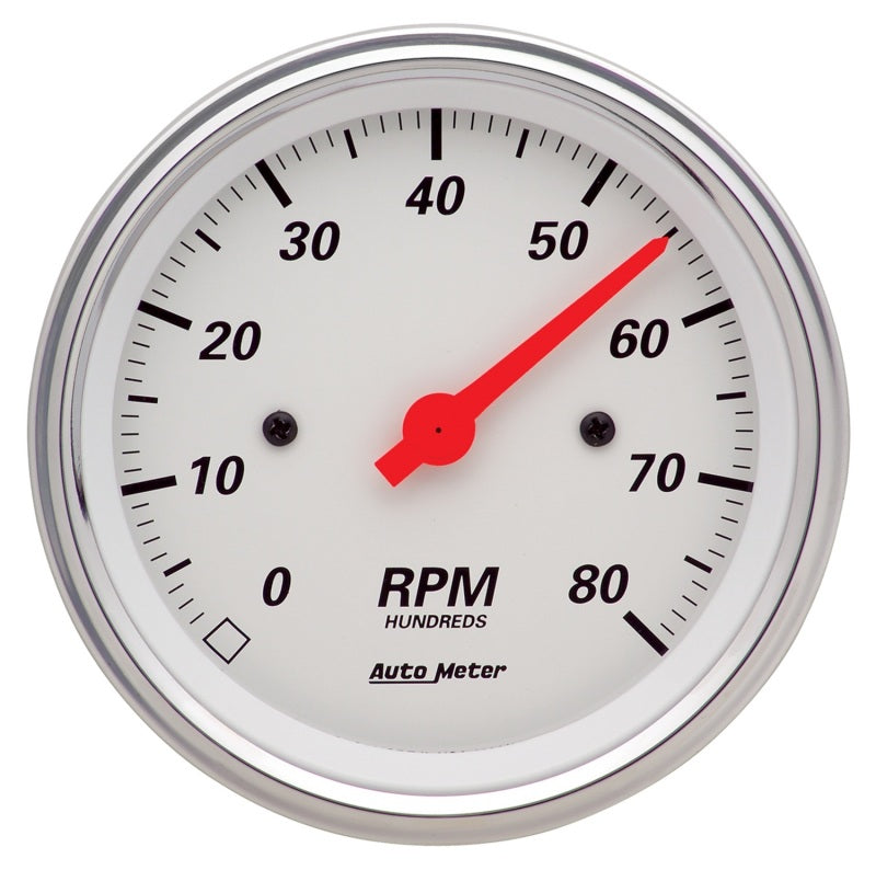 Autometer Arctic White 3 3/8in 8k RPM In Dash Tachometer - Burkken Auto Parts