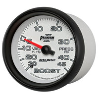 Autometer Phantom II 2-5/8in 30INHG-45PSI Phantom Mechanical Boost/Vacuum Gauge - Burkken Auto Parts