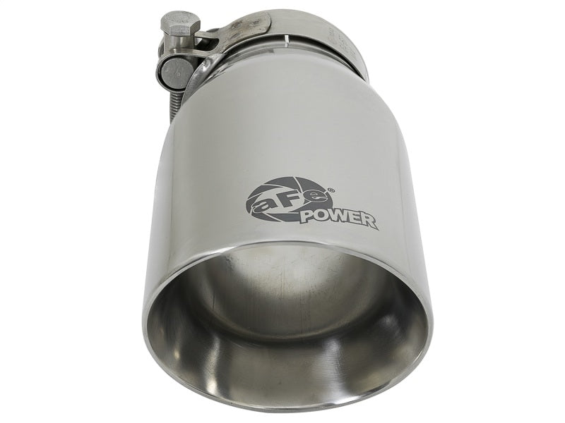 aFe MACH Force-Xp Universal 304 SS Single-Wall Clamp-On Exhaust Tip - Polished - Burkken Auto Parts