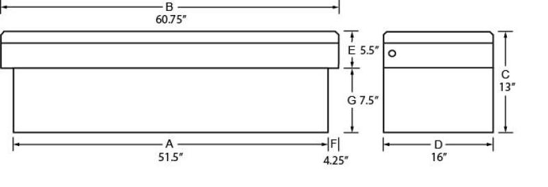 Tradesman Aluminum Economy Cross Bed Truck Tool Box (60in./Front Opening) - Black - Burkken Auto Parts