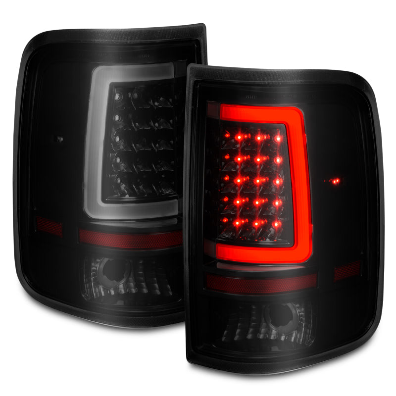 ANZO 2004-2006 Ford F-150 LED Tail Lights w/ Light Bar Black Housing Smoke Lens - Burkken Auto Parts
