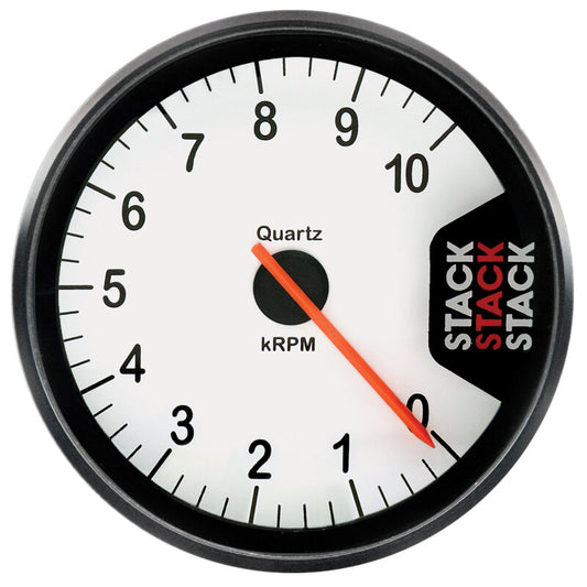 Autometer Stack Clubman Tachometer 80mm 0-10K RPM - White - Burkken Auto Parts