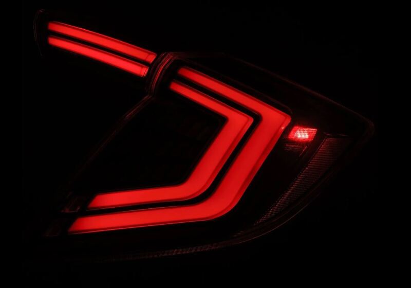 AlphaRex 16-21 Honda Civic Hatchback / Type-R FK8 Nova-Series LED Tail Lights (Pair) - Black - Burkken Auto Parts