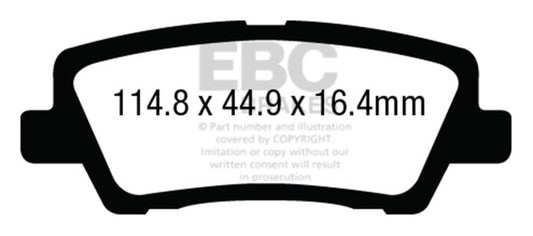 EBC 12+ Cadillac ATS 2.0 Turbo Greenstuff Rear Brake Pads - Burkken Auto Parts